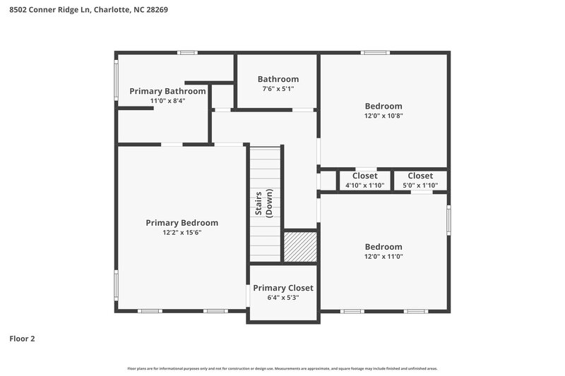 1,995/Mo, 8502 Conner Ridge Ln Charlotte, NC 28269 Floor Plan View 2