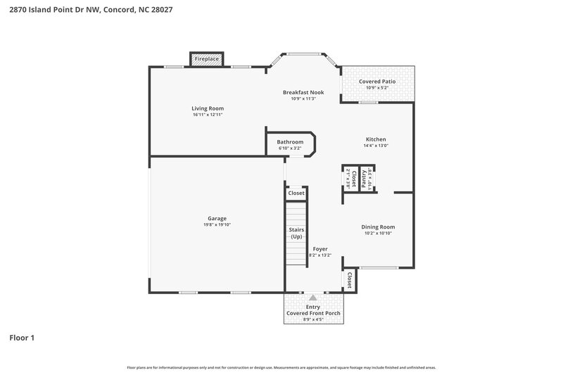 2,390/Mo, 2870 Island Point Dr NW Concord, NC 28027 Floor Plan View