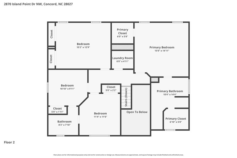 2,390/Mo, 2870 Island Point Dr NW Concord, NC 28027 Floor Plan View 2