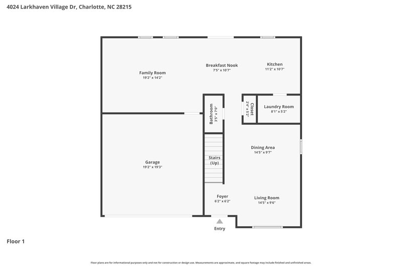 2,290/Mo, 4024 Larkhaven Village Dr Charlotte, NC 28215 Floor Plan View