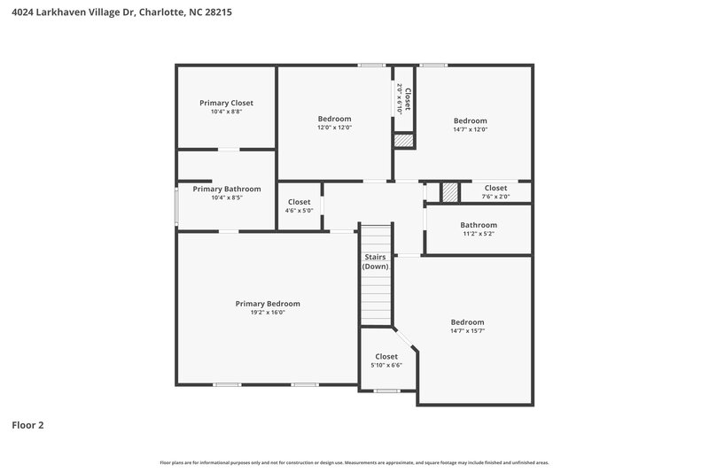 2,290/Mo, 4024 Larkhaven Village Dr Charlotte, NC 28215 Floor Plan View 2