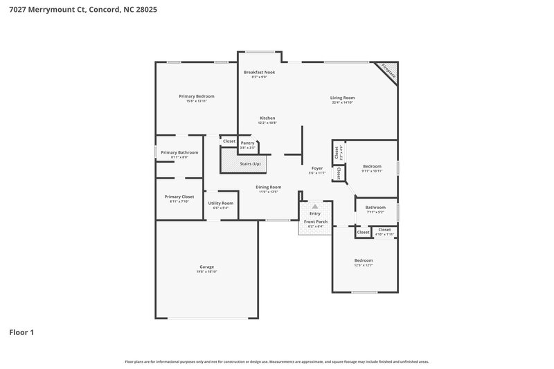 2,140/Mo, 7027 Merrymount Ct Concord, NC 28025 Floor Plan View