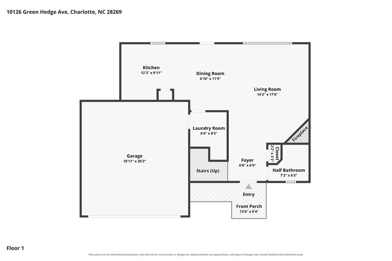 1,960/Mo, 10126 Green Hedge Ave Charlotte, NC 28269 Floorplan View