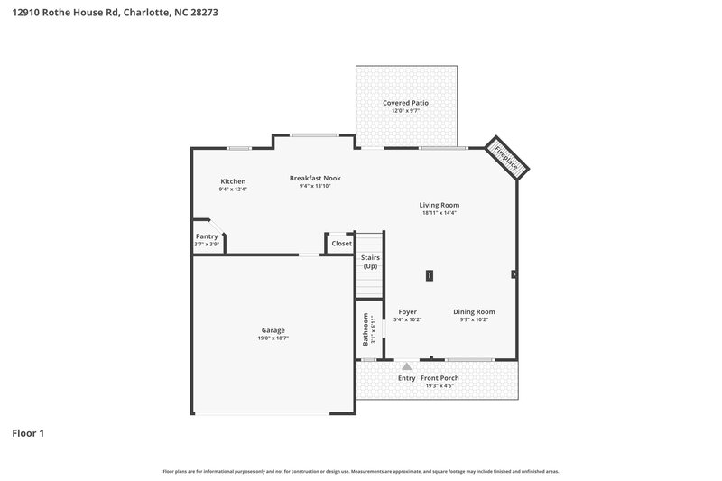 2,250/Mo, 12910 Rothe House Rd Charlotte, NC 28273 Floor Plan View