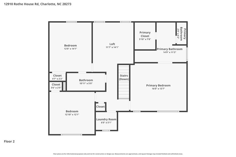 2,250/Mo, 12910 Rothe House Rd Charlotte, NC 28273 Floor Plan View 2