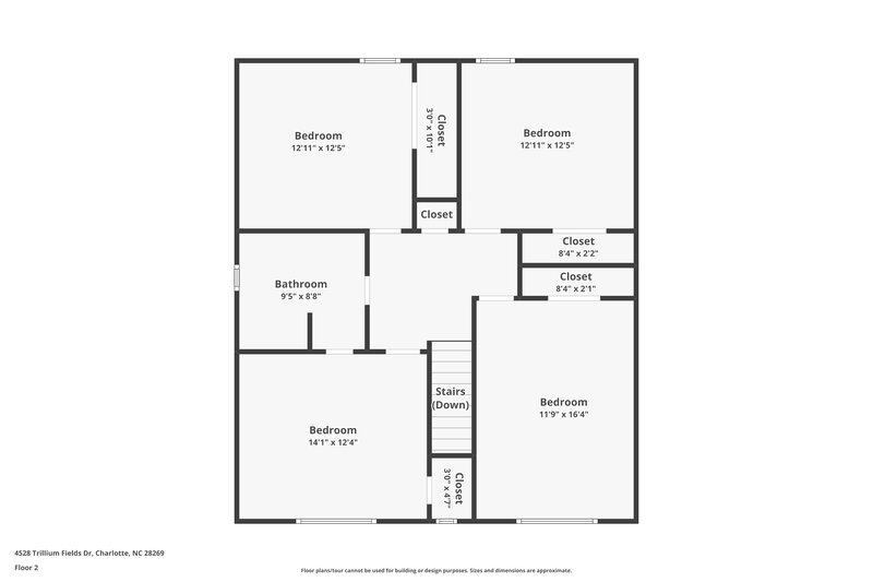 2,760/Mo, 4528 Trillium Fields Dr Charlotte, NC 28269 Floor Plan View