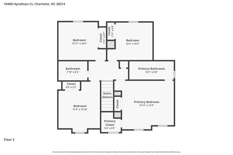 2,070/Mo, 10400 Hyndman Ct Charlotte, NC 28214 Floor Plan View 2
