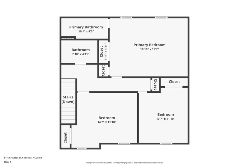 1,795/Mo, 5416 Groveton Ct Charlotte, NC 28269 Floor Plan View 2