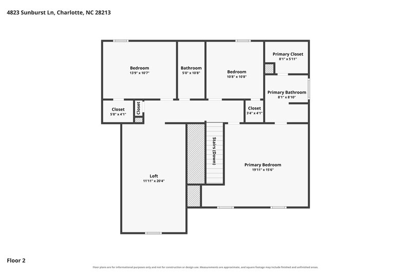 2,155/Mo, 4823 Sunburst Ln Charlotte, NC 28213 Floor Plan View 2