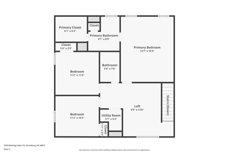 1,905/Mo, 7035 Winding Cedar Trl Harrisburg, NC 28075 Floor Plan View 2