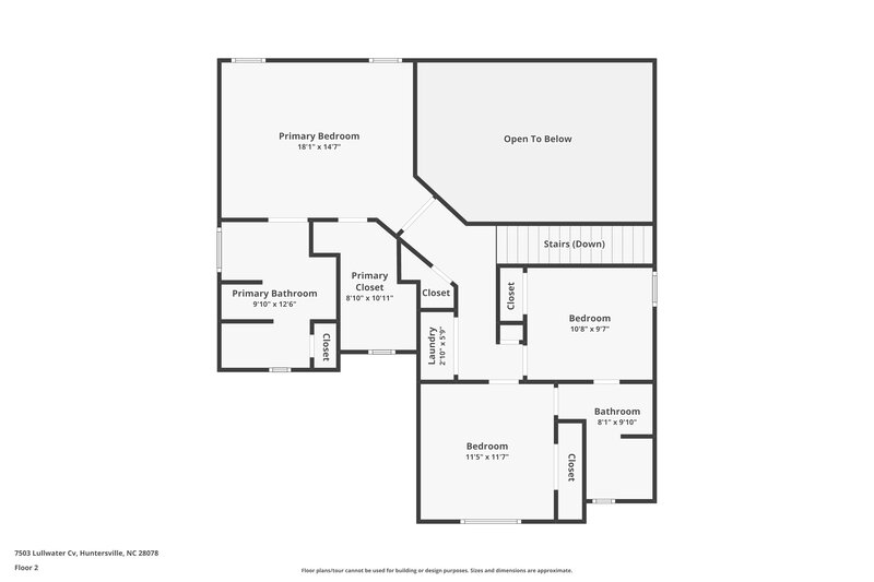 1,830/Mo, 7503 Lullwater Cv Huntersville, NC 28078 Floor Plan View 2