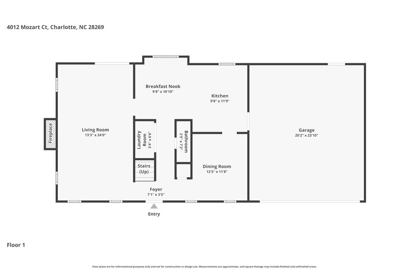 2,300/Mo, 4012 Mozart Ct Charlotte, NC 28269 Floorplan View