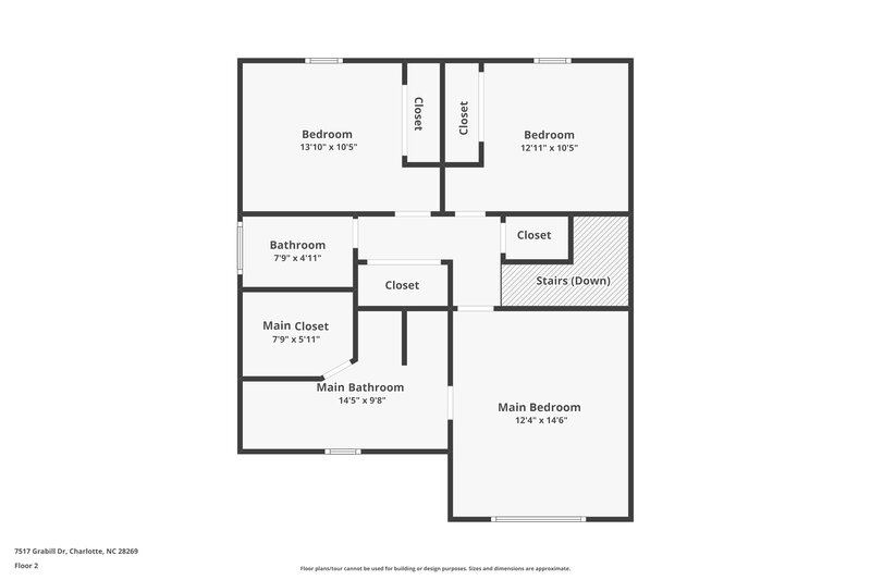 2,630/Mo, 7517 Grabill Dr Charlotte, NC 28269 Floor Plan View