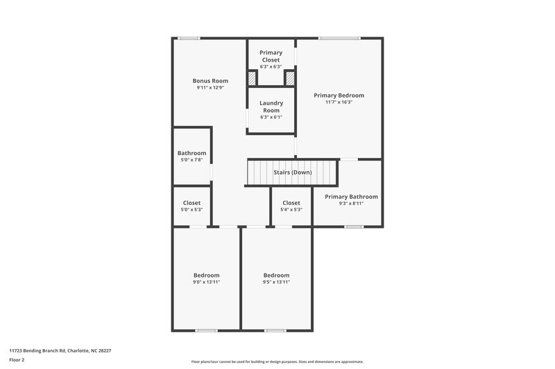 1,855/Mo, 11723 Bending Branch Rd Charlotte, NC 28227 Floor Plan View 2