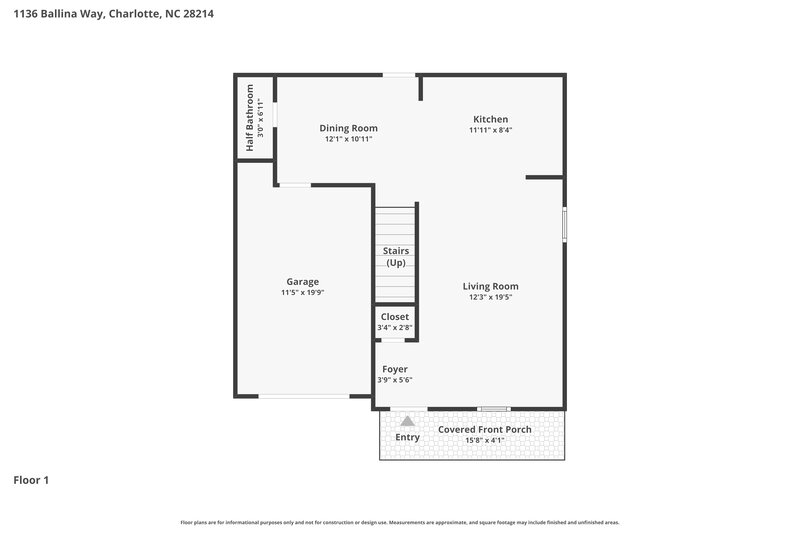 1,810/Mo, 1136 Ballina Way Charlotte, NC 28214 Floor Plan View
