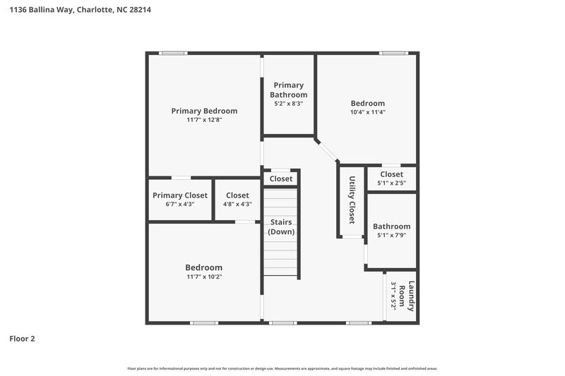 1,810/Mo, 1136 Ballina Way Charlotte, NC 28214 Floor Plan View 2