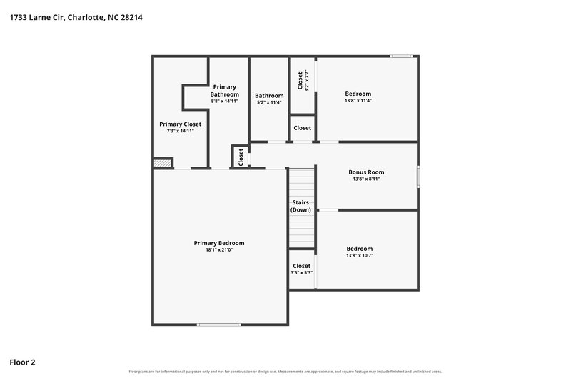 2,320/Mo, 1733 Larne Cir Charlotte, NC 28214 Floor Plan View 2