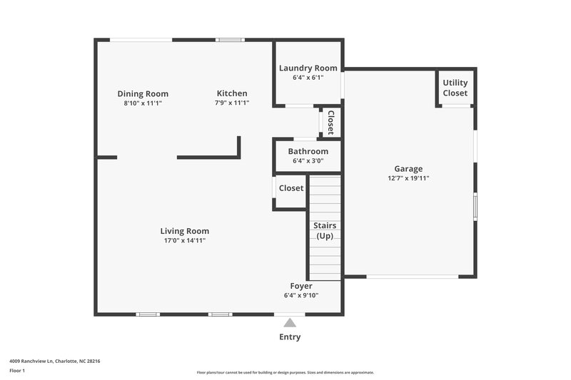 1,975/Mo, 4009 Ranchview Ln Charlotte, NC 28216 Floor Plan View