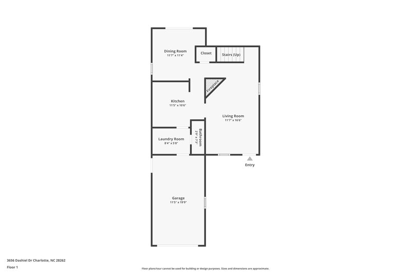 1,770/Mo, 3656 Dashiel Dr Charlotte, NC 28262 Floor Plan View
