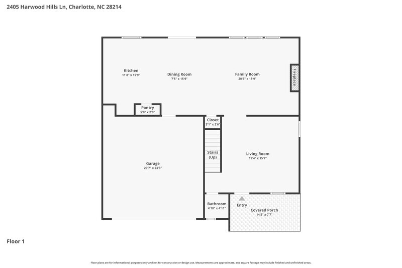 2,365/Mo, 2405 Harwood Hills Ln Charlotte, NC 28214 Floor Plan View