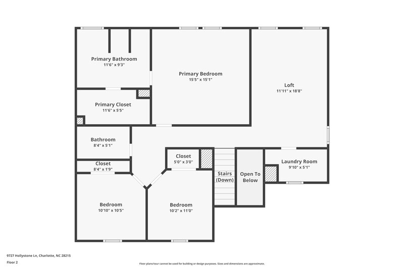 1,950/Mo, 9727 Hollystone Ln Charlotte, NC 28215 Floor Plan View 2