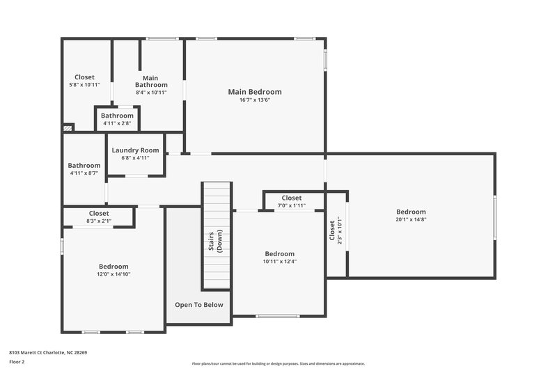 2,340/Mo, 8103 Marett Ct Charlotte, NC 28269 Floor Plan View 2