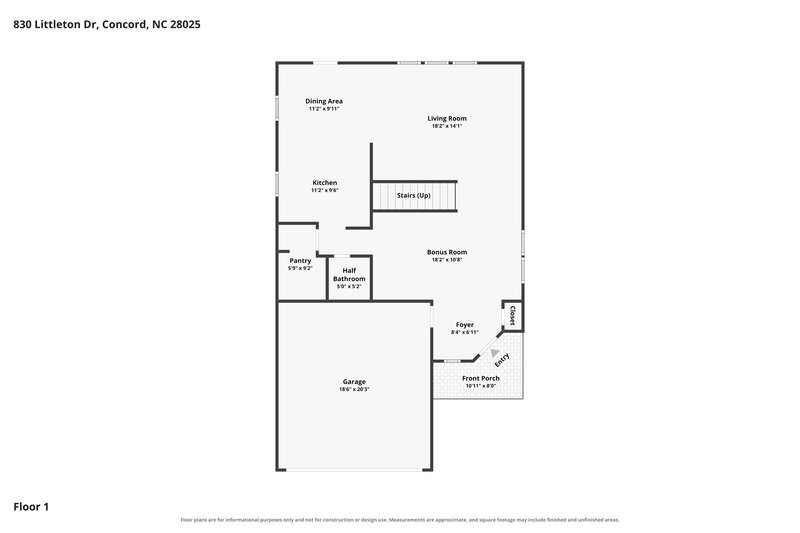 2,195/Mo, 830 Littleton Dr Concord, NC 28025 Floor Plan View