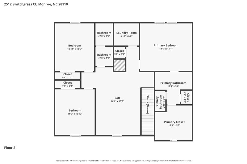 2,505/Mo, 2512 Switchgrass Ct Monroe, NC 28110 Floorplan View 2