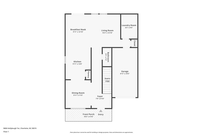 2,070/Mo, 9606 Hollyburgh Ter Charlotte, NC 28215 Floor Plan View
