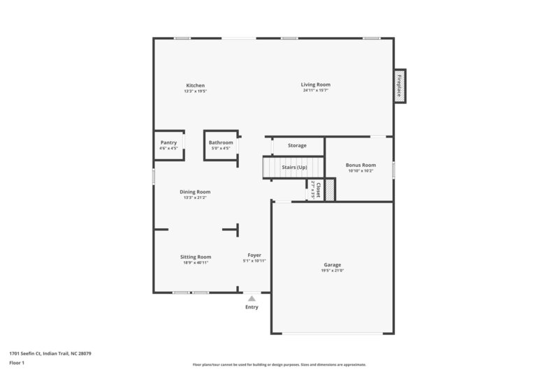 2,115/Mo, 1701 Seefin Ct Indian Trail, NC 28079 Floorplan View