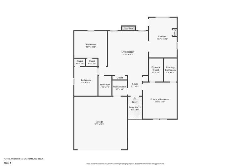 1,800/Mo, 13115 Ambrosia St Charlotte, NC 28278 Floor Plan View