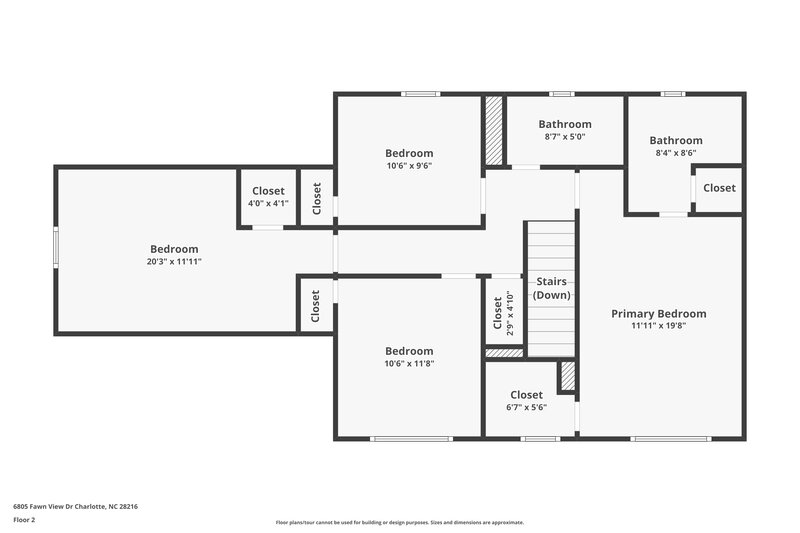 2,080/Mo, 6805 Fawn View Dr Charlotte, NC 28216 Floor Plan View