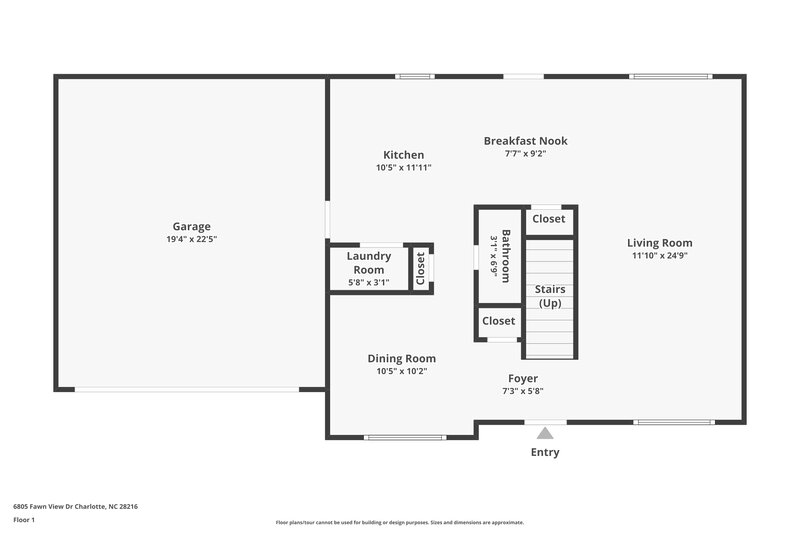 2,080/Mo, 6805 Fawn View Dr Charlotte, NC 28216 Floor Plan View 2