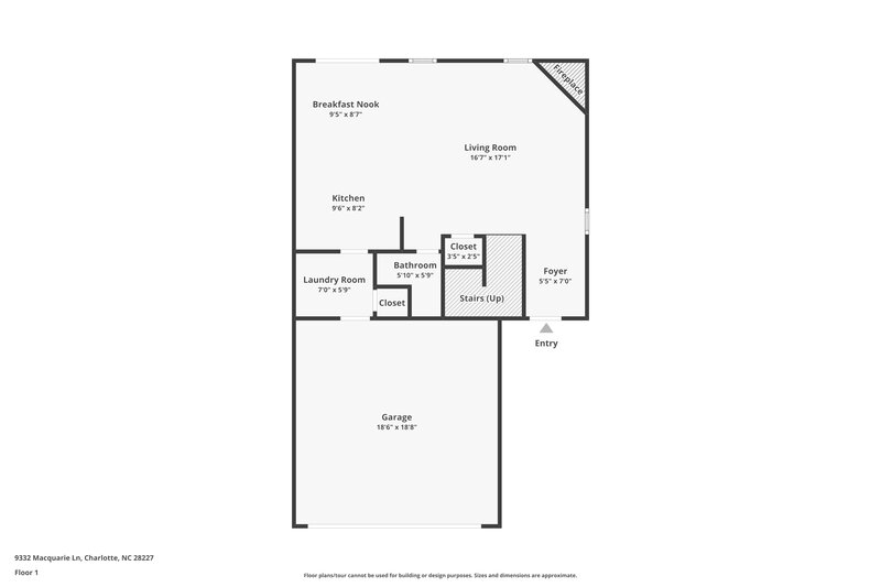 1,875/Mo, 9332 Macquarie Ln Charlotte, NC 28227 Floor Plan View