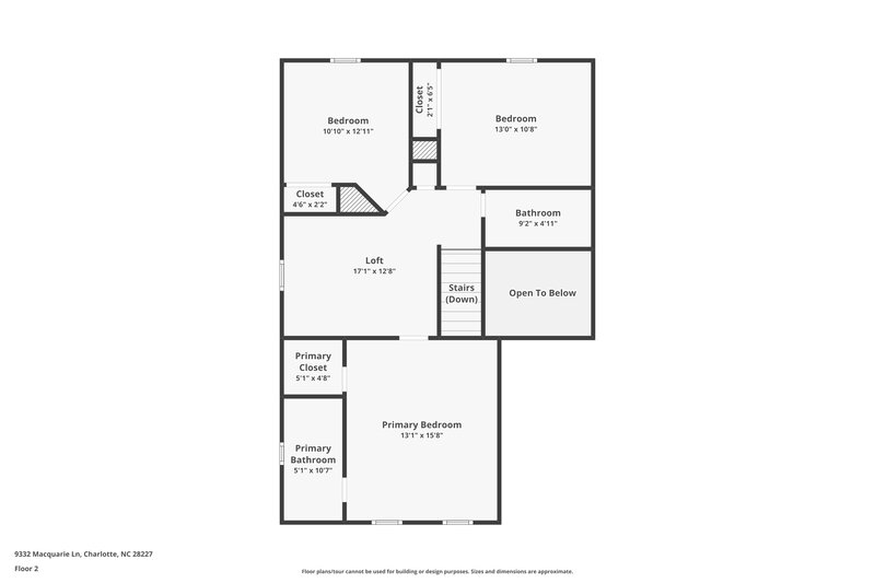 1,875/Mo, 9332 Macquarie Ln Charlotte, NC 28227 Floor Plan View 2