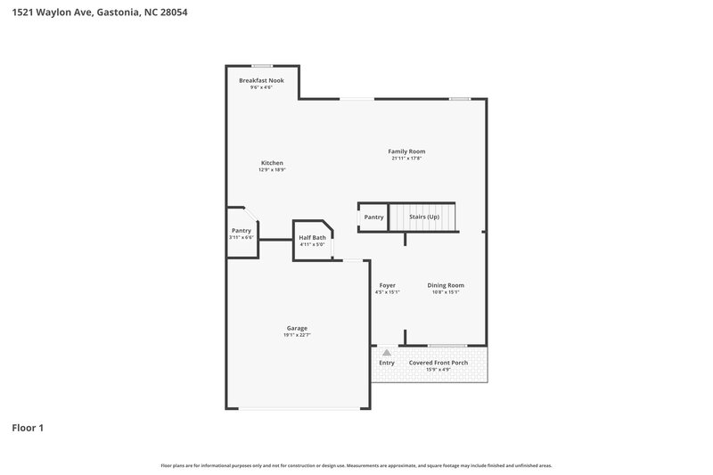 1,975/Mo, 1521 Waylon Ave Gastonia, NC 28054 Floor Plan View