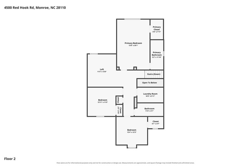 1,925/Mo, 4500 Red Hook Rd Monroe, NC 28110 Floor Plan View 2