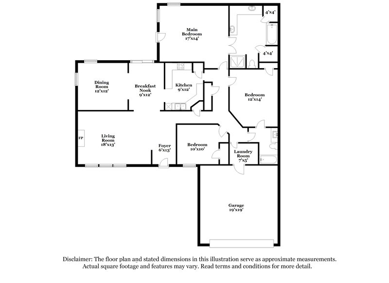 1,760/Mo, 2424 Torrington Ln Charlotte, NC 28262 Floor Plan View