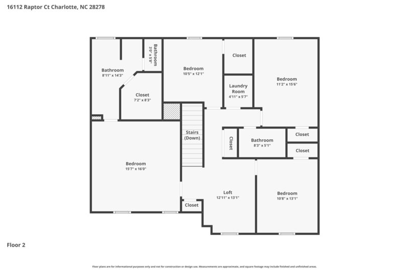 2,215/Mo, 16112 Raptor Ct Charlotte, NC 28278 Floorplan View 2