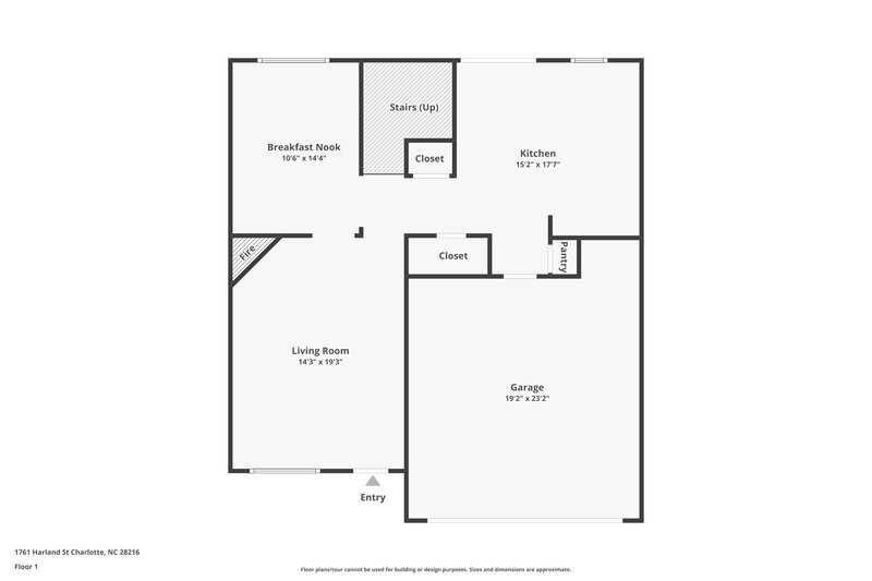 2,010/Mo, 1761 Harland St Charlotte, NC 28216 Floor Plan View