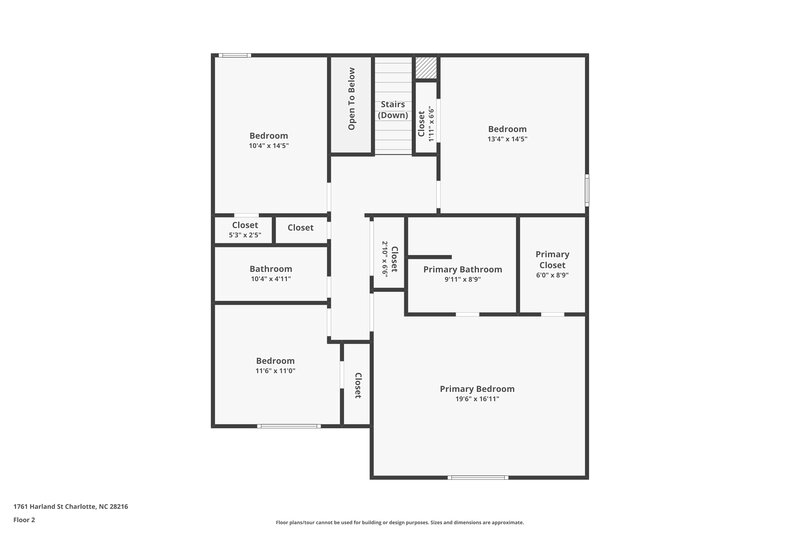 2,010/Mo, 1761 Harland St Charlotte, NC 28216 Floor Plan View 2