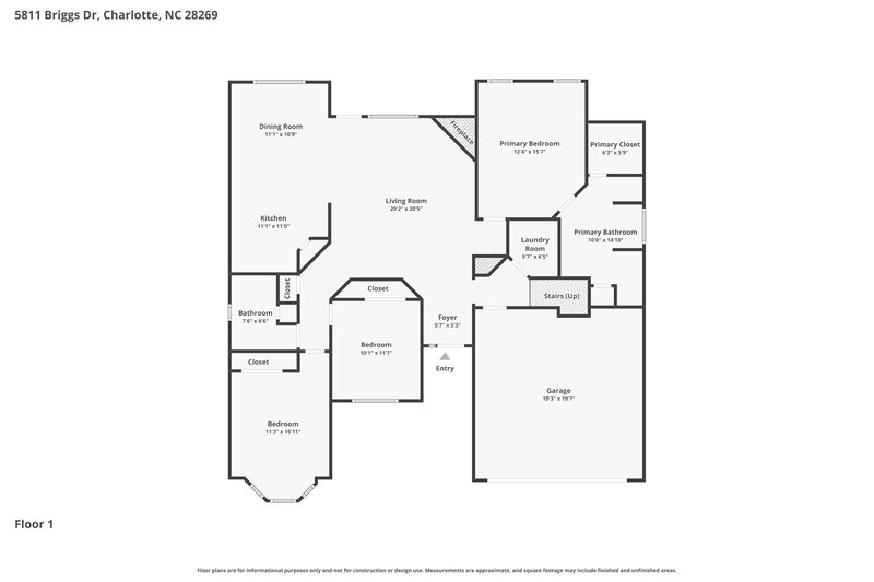 2,140/Mo, 5811 Briggs Dr Charlotte, NC 28269 Floor Plan View