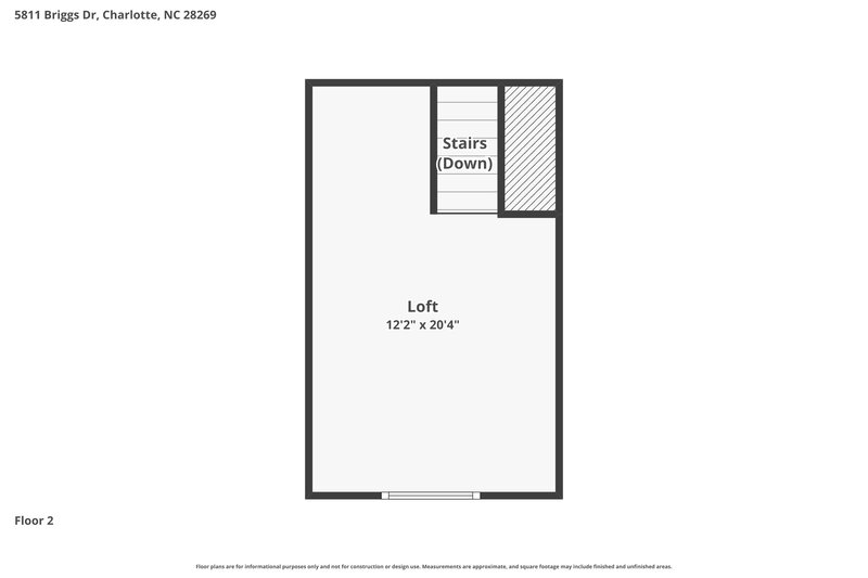 2,140/Mo, 5811 Briggs Dr Charlotte, NC 28269 Floor Plan View 2