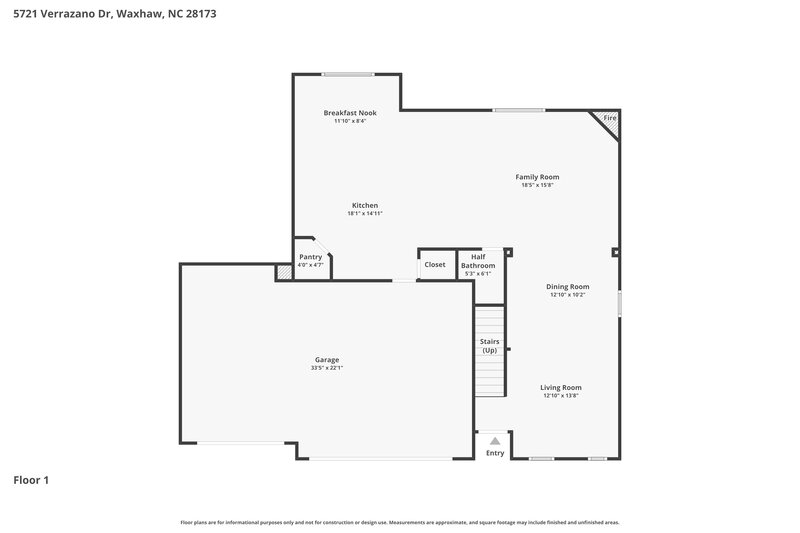 2,745/Mo, 5721 Verrazano Dr Waxhaw, NC 28173 Floor Plan View