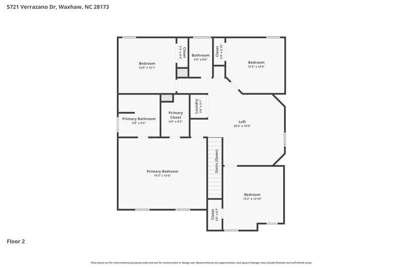 2,745/Mo, 5721 Verrazano Dr Waxhaw, NC 28173 Floor Plan View 2