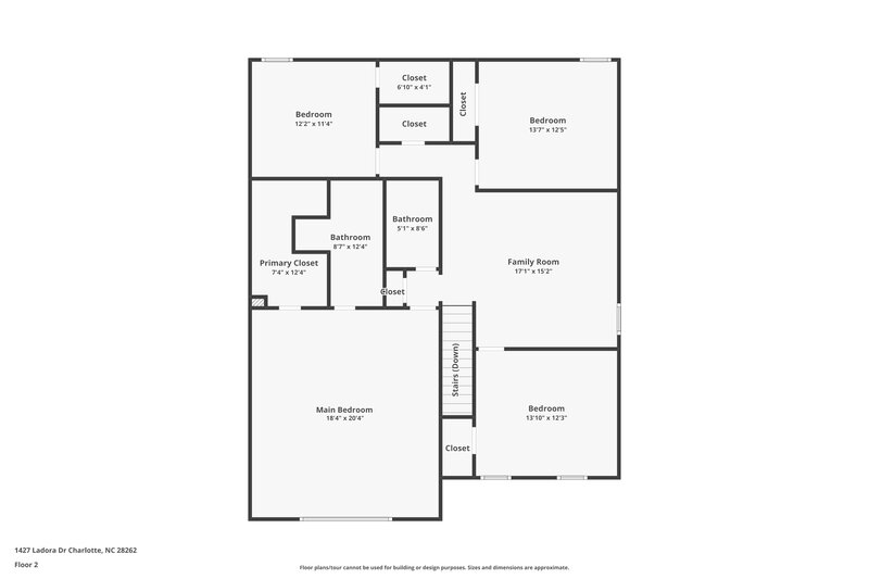 2,130/Mo, 1427 Ladora Dr Charlotte, NC 28262 Floor Plan View 2