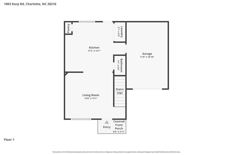 2,450/Mo, 1003 Korp Rd Charlotte, NC 28216 Floor Plan View