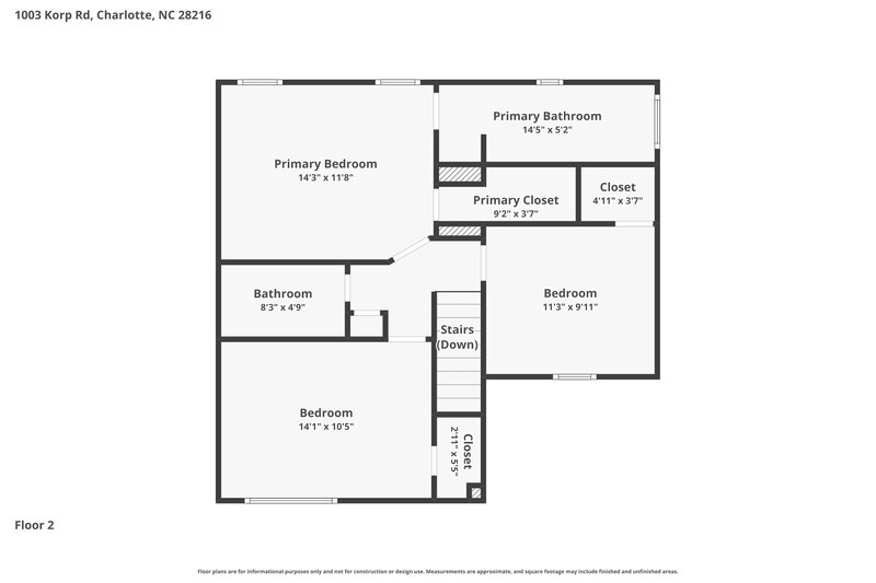 2,450/Mo, 1003 Korp Rd Charlotte, NC 28216 Floor Plan View 2
