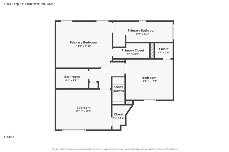 1,710/Mo, 1003 Korp Rd Charlotte, NC 28216 Floorplan View 2