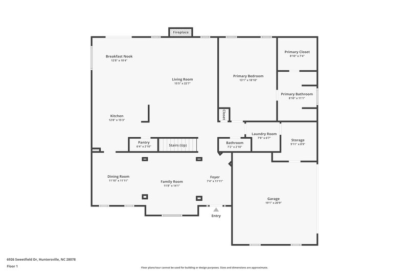 2,415/Mo, 6926 Sweetfield Dr Huntersville, NC 28078 Floor Plan View